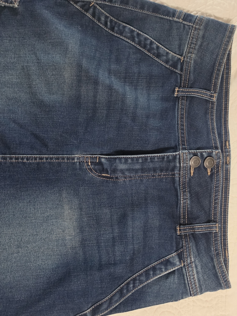 SO Women's Dark Blue Mini Denim Skirt with Double Button Waist
